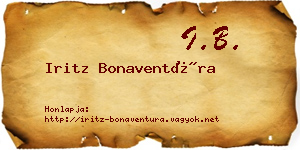 Iritz Bonaventúra névjegykártya
